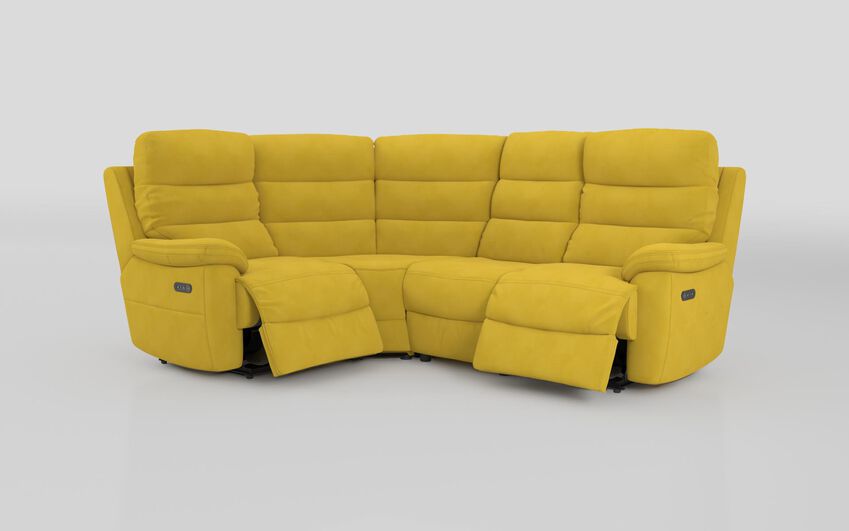 Green Fabric Ossett 1 Corner 2 Power Sofa with Head Tilt