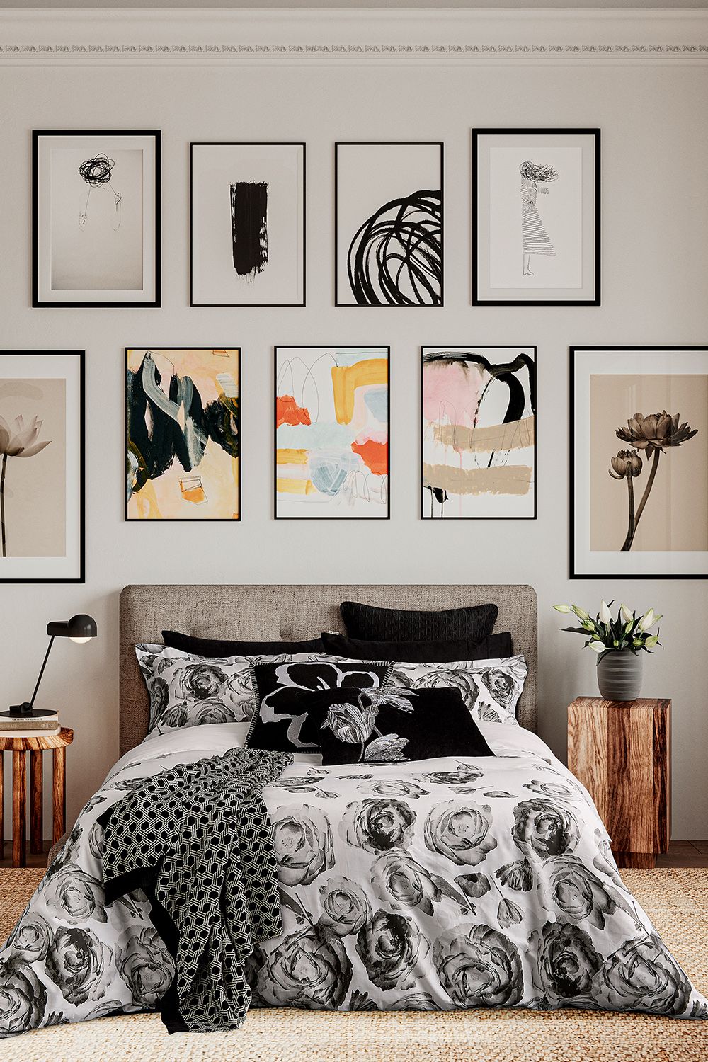 Ted Baker 'Mono Floral' Cotton Percale Duvet Cover Set in White