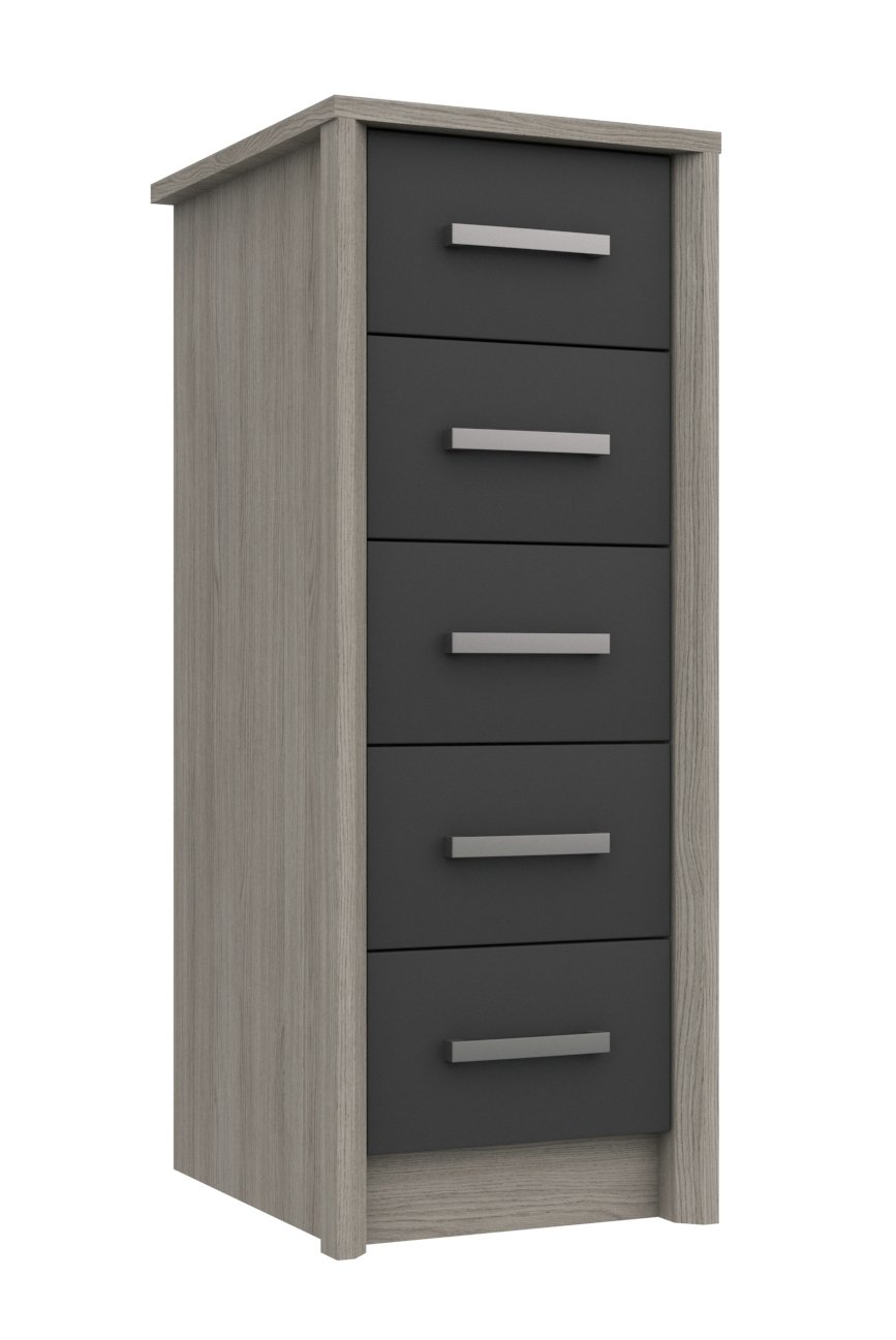 Grasmere 5 Drawer Tallboy - Dark Grey