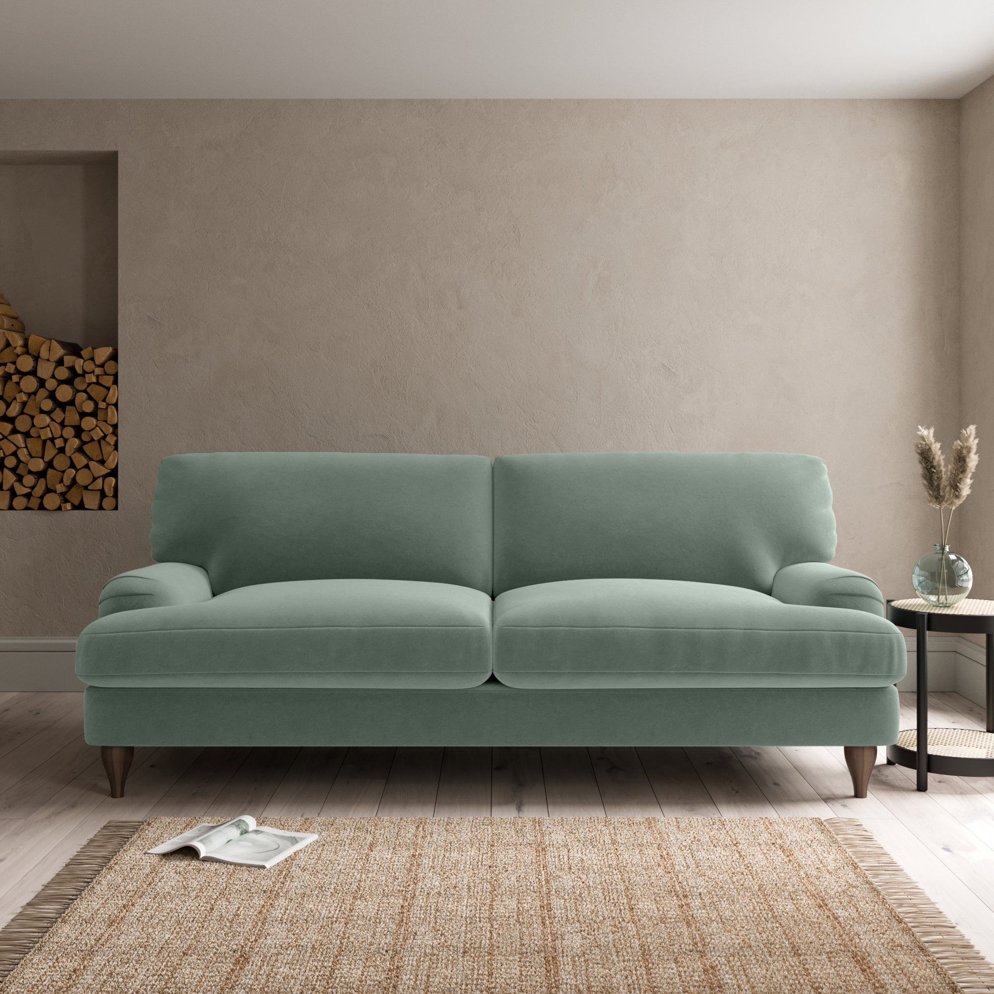 Darwin Luxury Velvet 4 Seater Sofa Luxury Velvet Lilypad