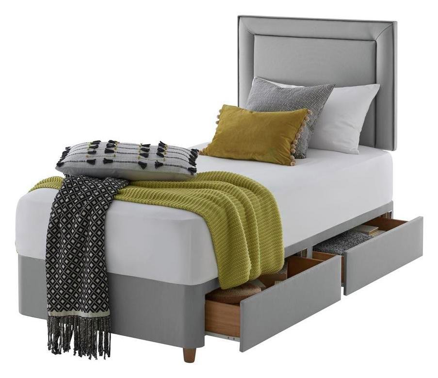 Silentnight Toulouse Single 2 Drawer Divan Set - Slate Grey