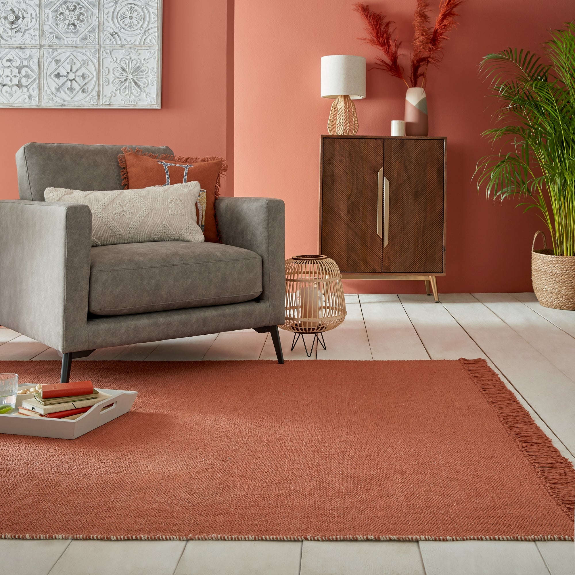 Reversible Cotton Rug Orange