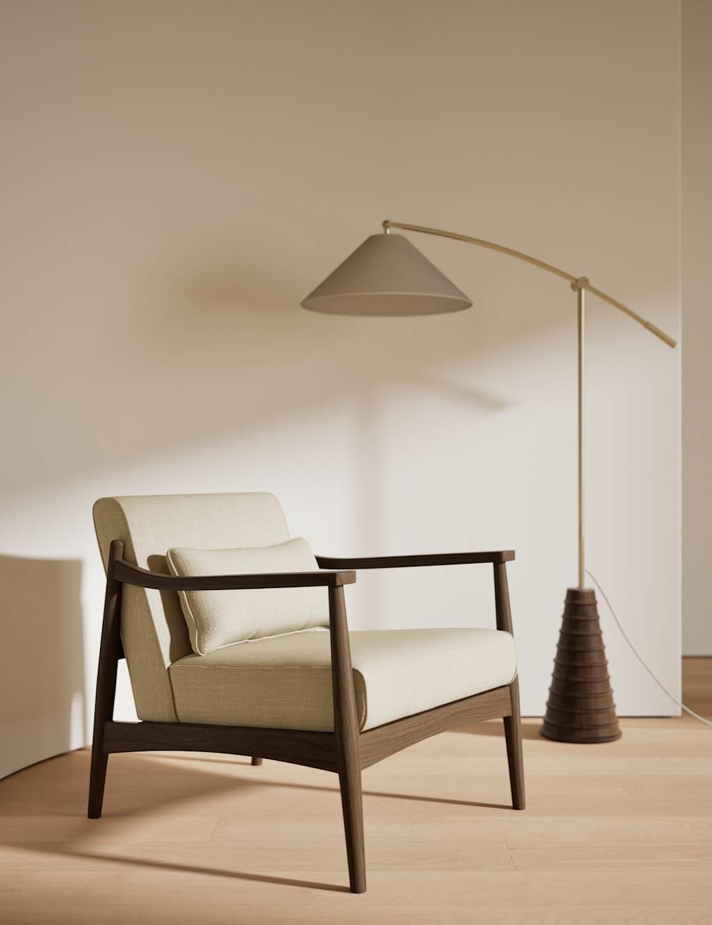 M&S Sherwood Dark Oak Accent Chair Natural