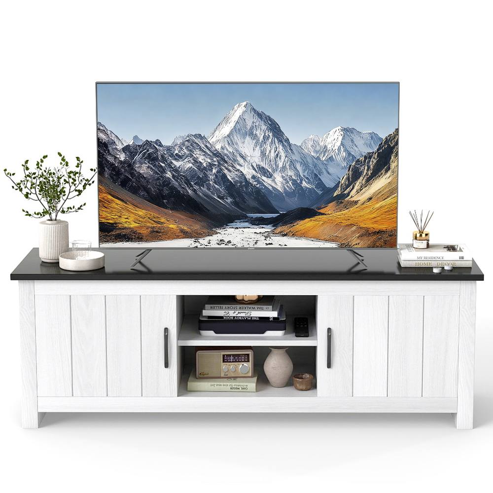 Costway TV Stand for TVs up to 65“ 145 cm TV Console Table w/ 2 Cabinets 2