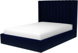 Cory Double Ottoman Storage Bed, Prussian Blue Cotton Velvet