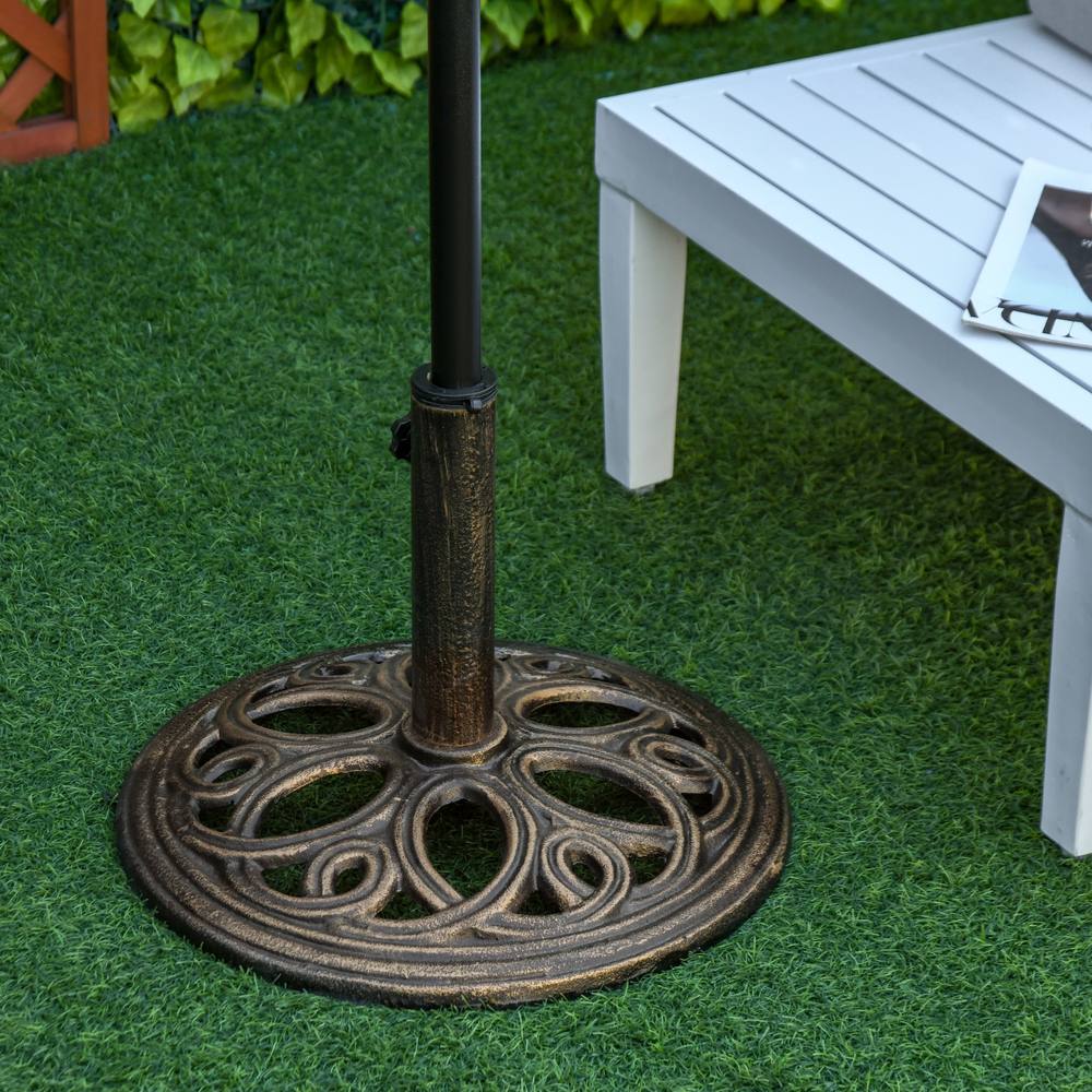 OUTSUNNY Round Patio Umbrella Base Stand, Umbrella Holder in Bronze