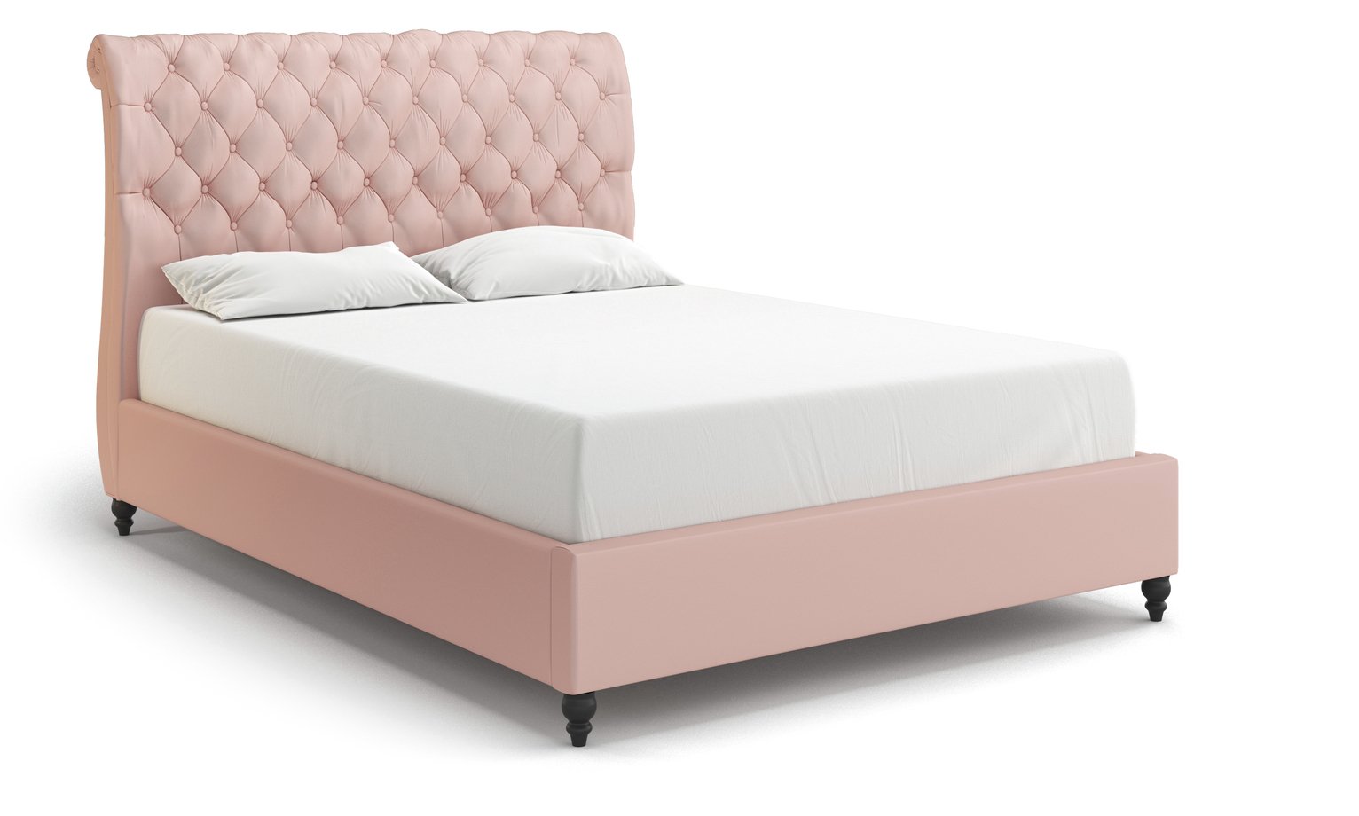 MiBed Cheshire Velvet Superking Bed Frame - Pink