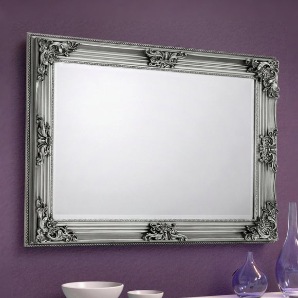 Rococo Pewter Rectangle Wall Mirror