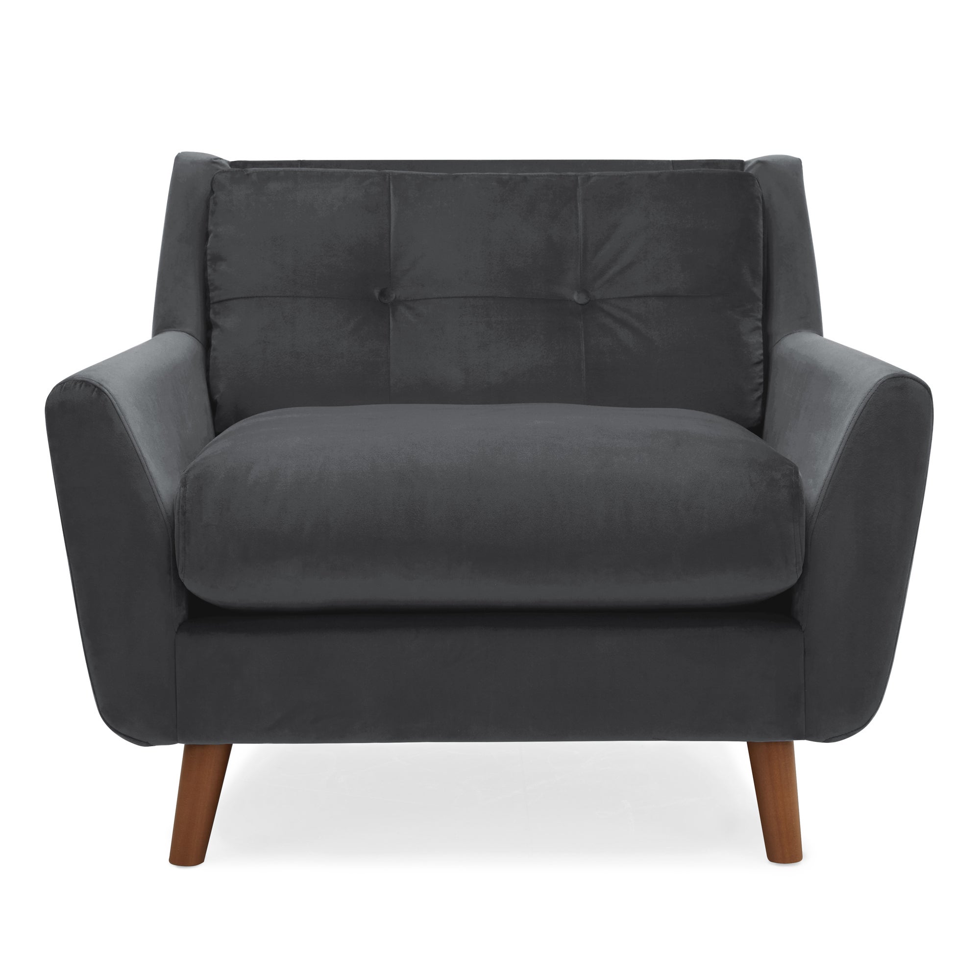 Halston Velvet Snuggle Chair Grey