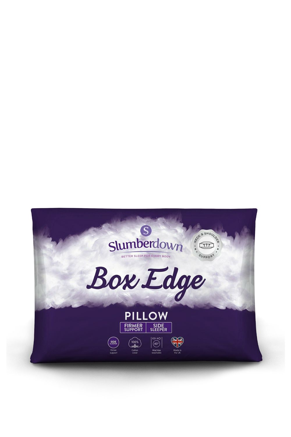 Slumberdown Single Box Edge Firm Support Pillow in White