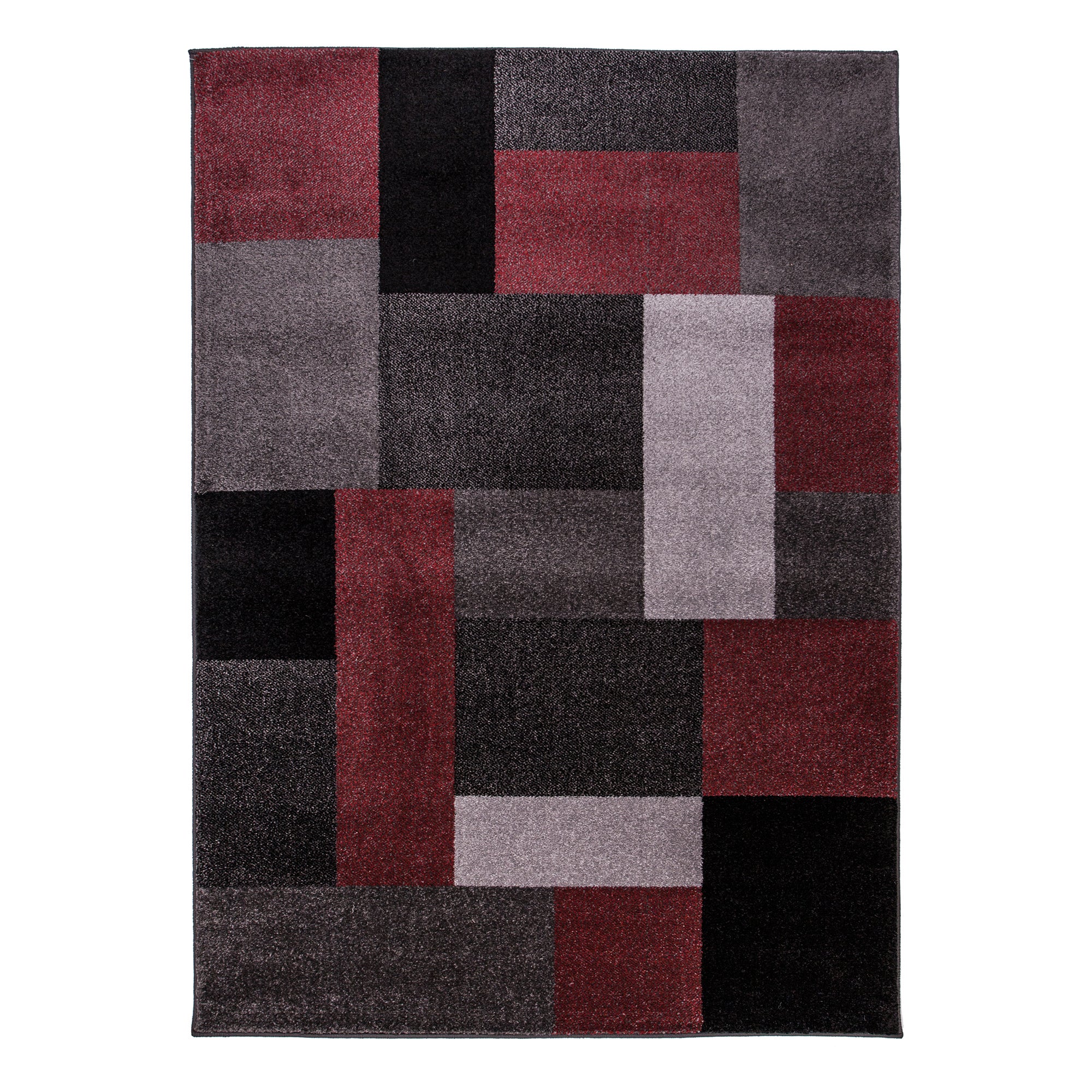Red Chunky Blocks Rug Red
