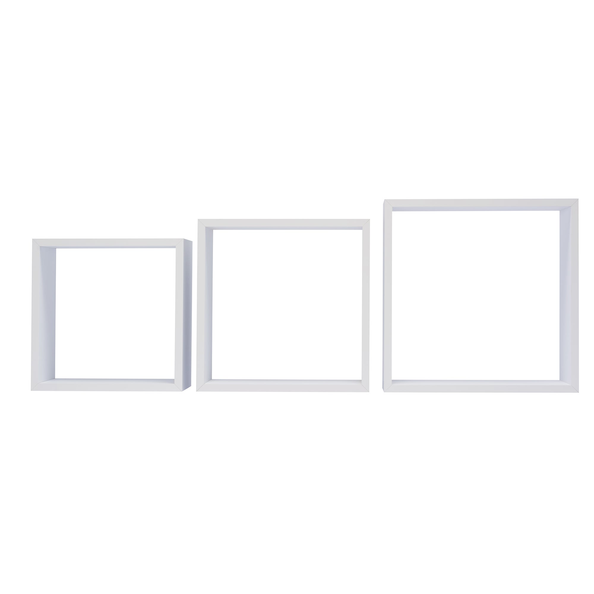 Triple Square White Cube Shelves White
