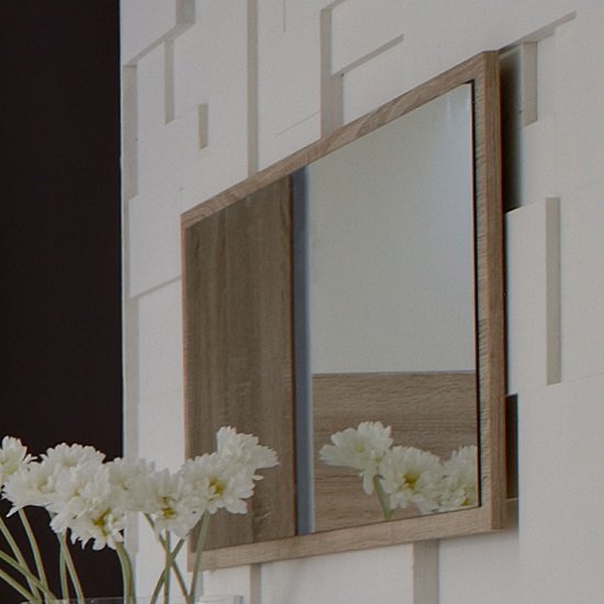 Krefeld Wooden Wall Mirror Rectangular In Oak Effect