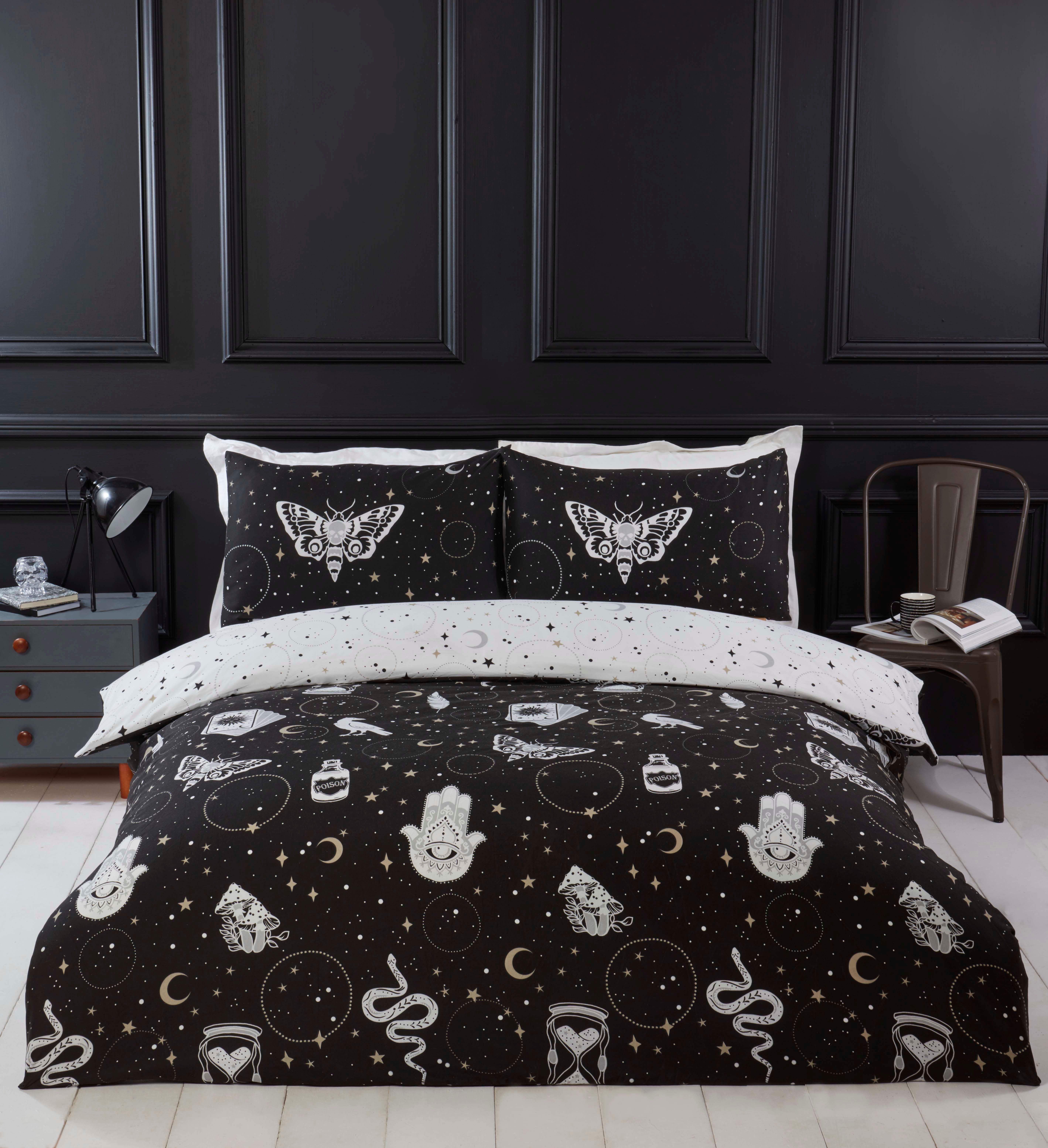 Rapport Home Gothic Magick Microfibre Reversible Duvet Set with Pillowcase