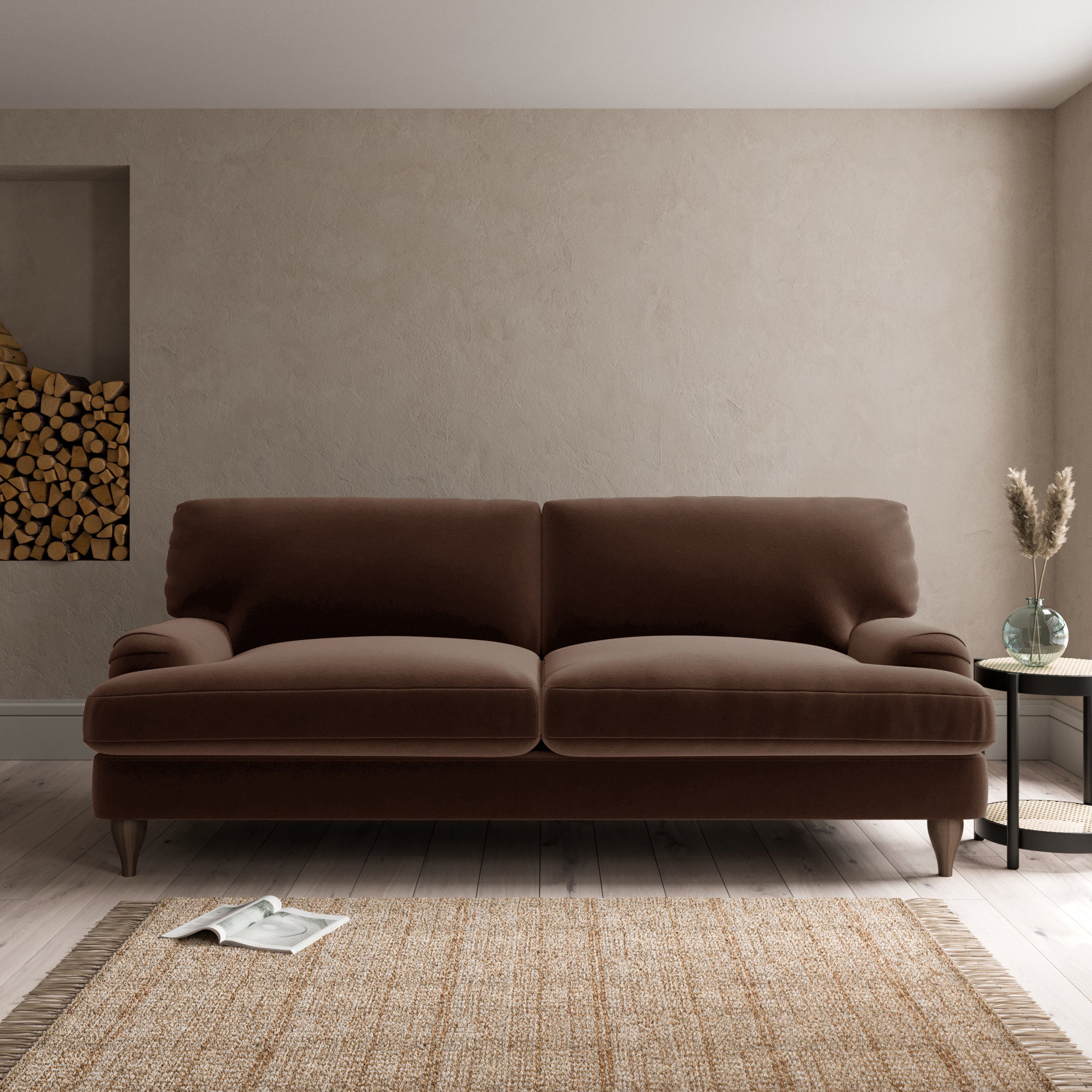 Darwin Luxury Velvet 4 Seater Sofa Luxury Velvet Pinecone