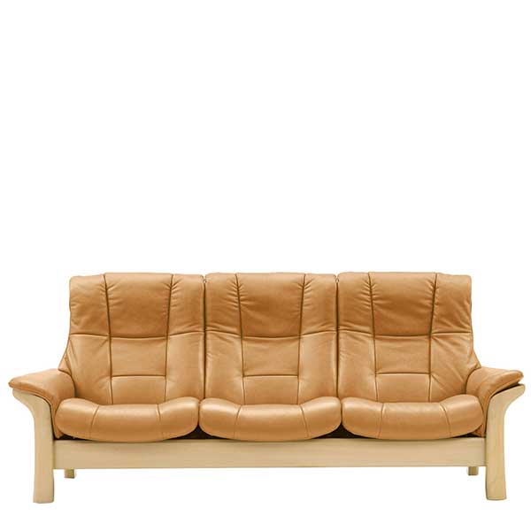 Stressless Buckingham High Back 3 Seater - Choice of Leather - W230 x D81 x H103cm  - Barker & Stonehouse