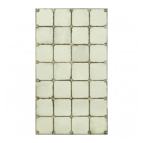 Raze 2D Mosaic Wall Bedroom Mirror In Antique Brass Frame