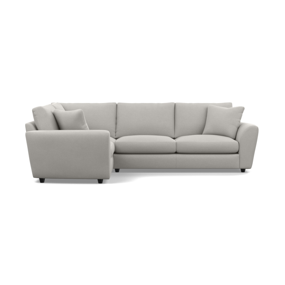 Heal's Snooze Left Hand Facing Corner Sofa Smart Linen Mix Silver Black Feet