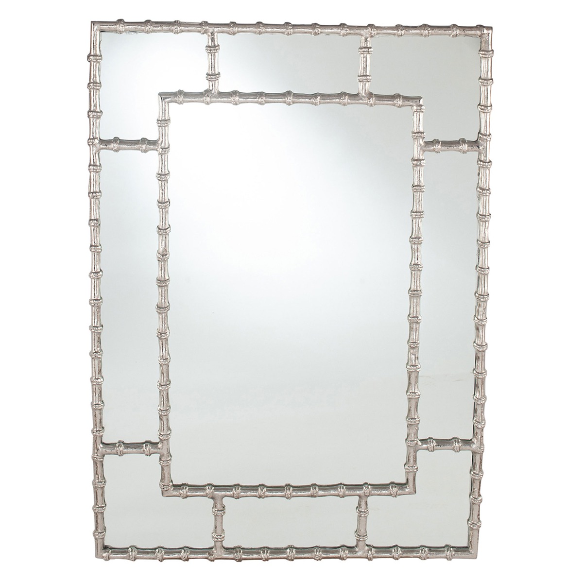 Metal Bamboo Mirror Silver