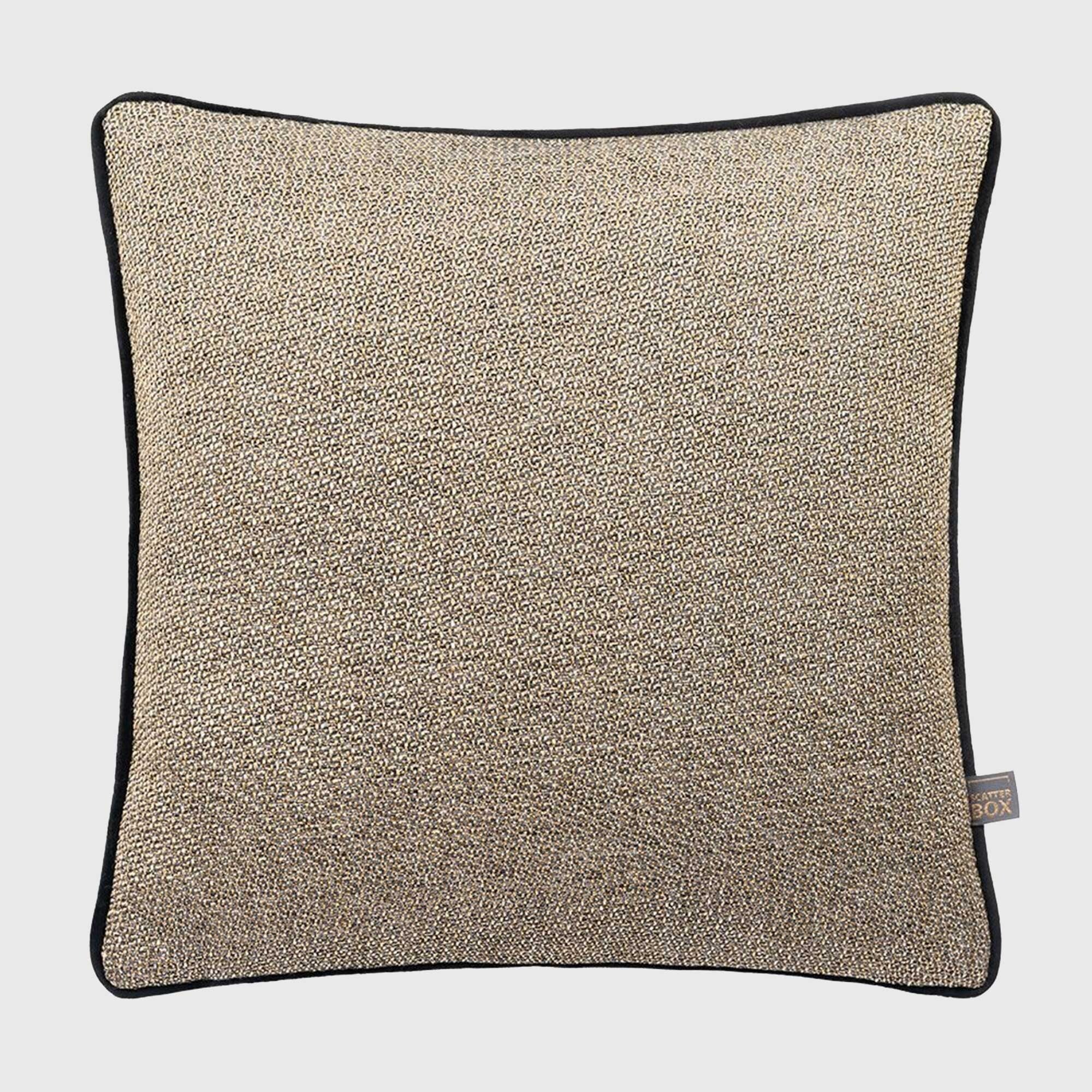 Gold & Black Piped Cushion, Square | Barker & Stonehouse