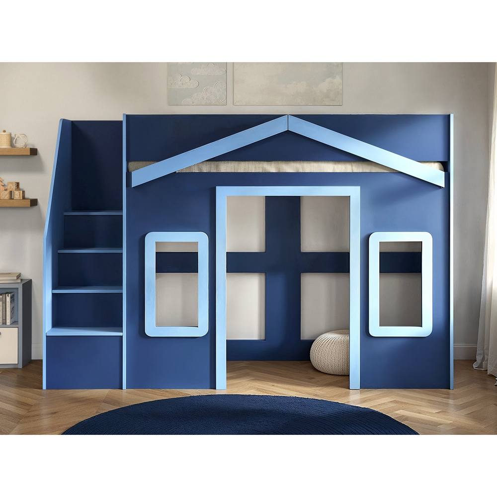 Flair Nixon Playhouse High Sleeper with Storage in Navy