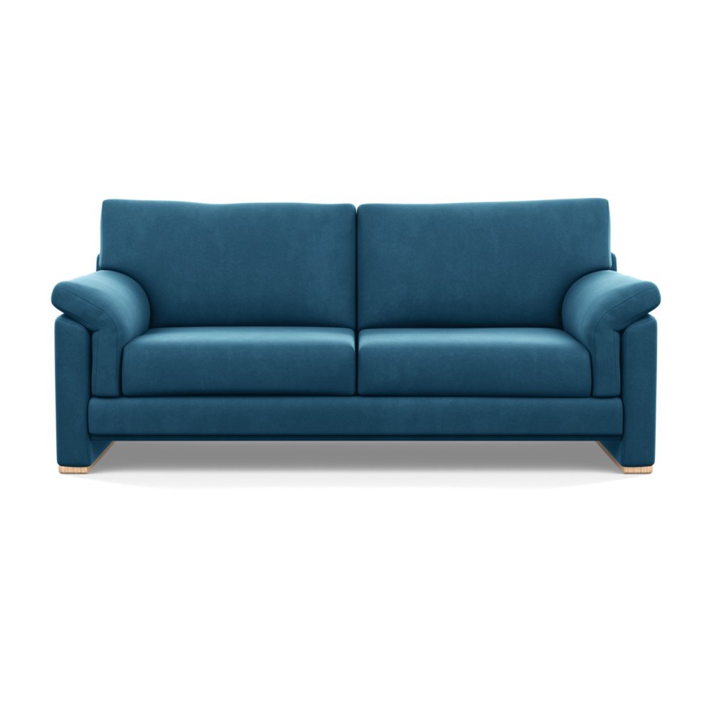 Heal's Paris 3 Seater Sofa Varese Velvet Delft Natural Feet
