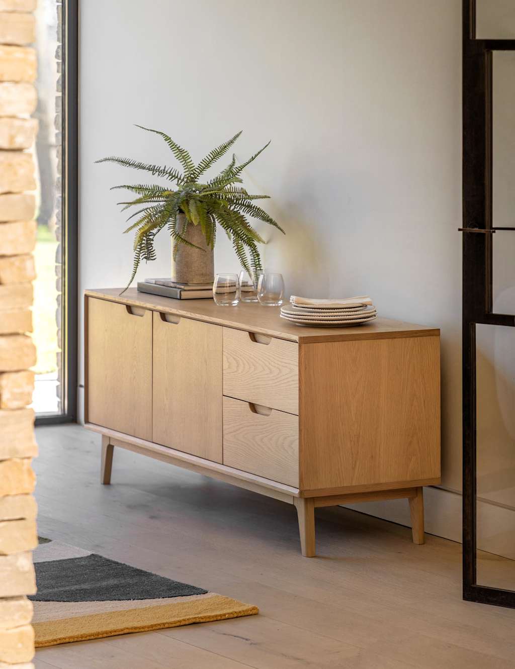 Gallery Direct Nord Extra Large Low Sideboard Oak