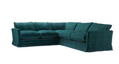 Otto Asym. Crn: LHF 2 Seat w RHF 2.5 Seat in Jade Smart Velvet - sofa.com