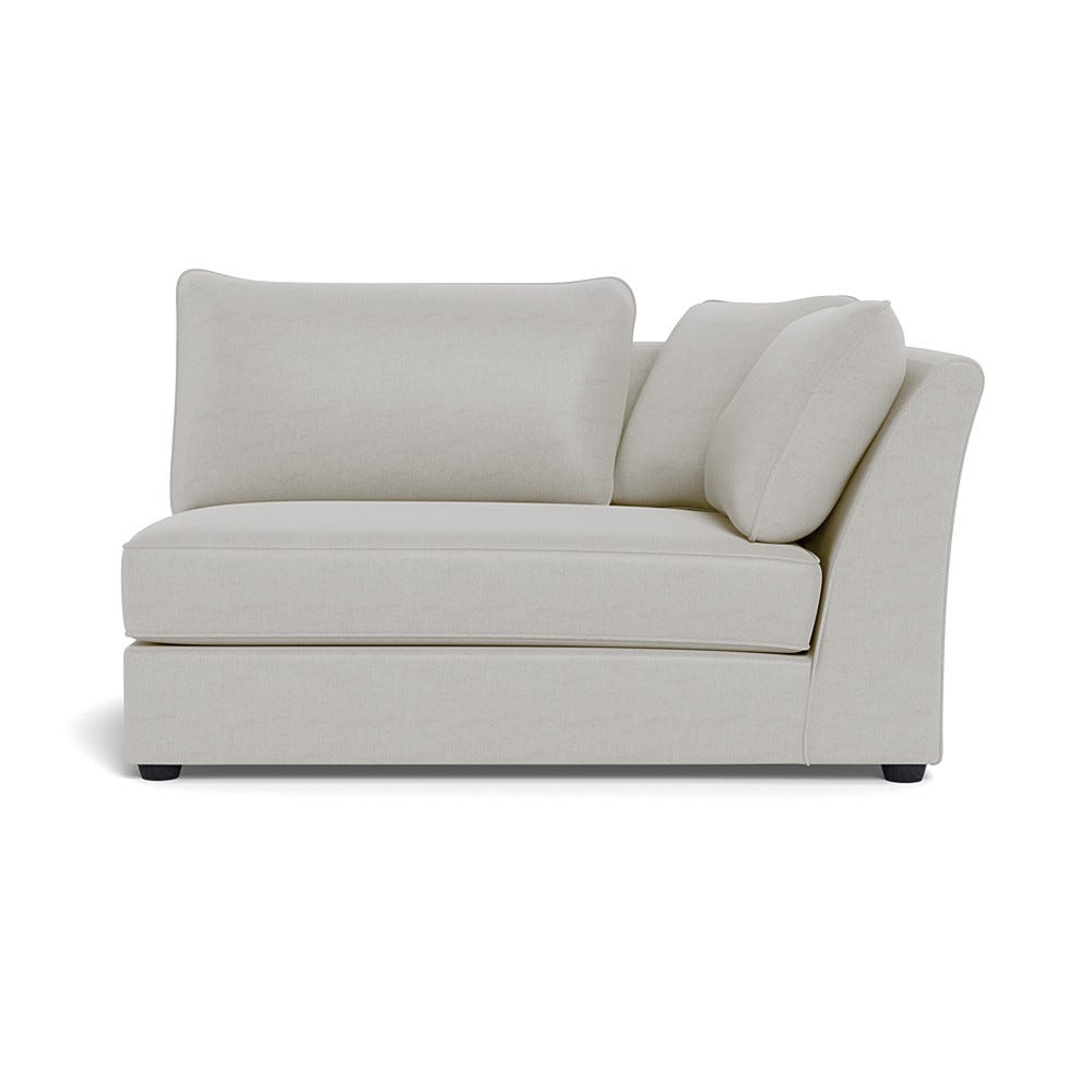 Heal's Tailor Large Curved Right Hand Facing Corner Unit Capelo Linen-Cotton Sea Salt Black Feet