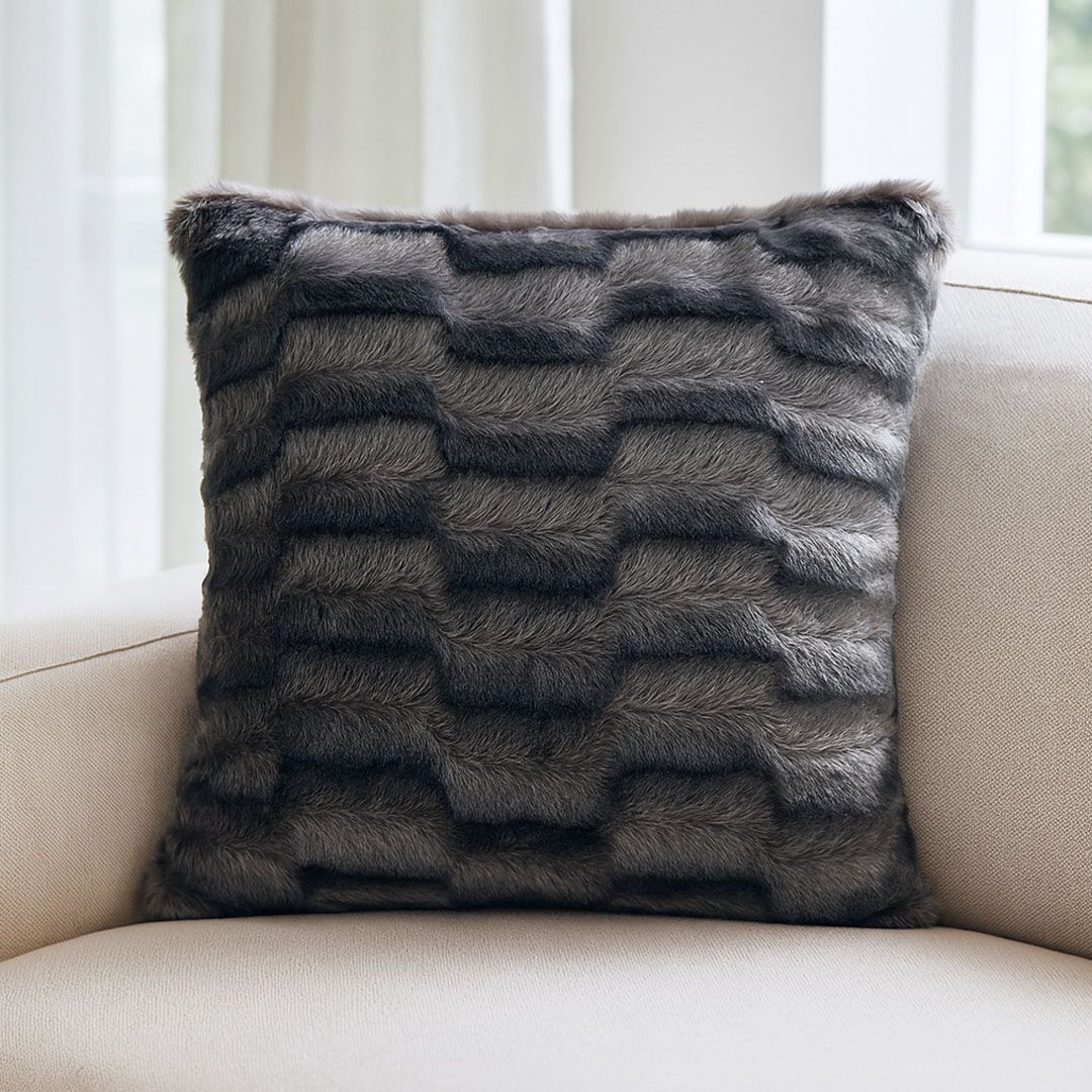 Voltico Arctic 18Inch Cushion (Charcoal/Silver) in Charcoal