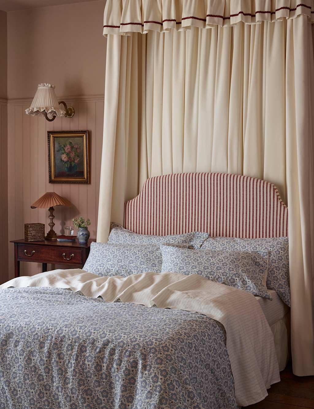 Piglet In Bed Linen Rich Folk Floral Duvet Cover Blue Mix
