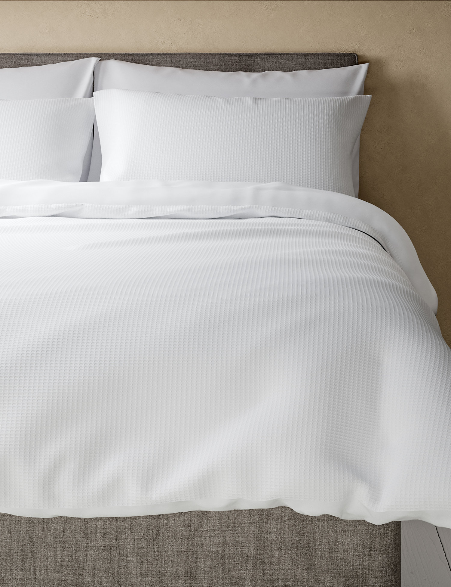 M&S Pure Cotton Waffle Bedding Set