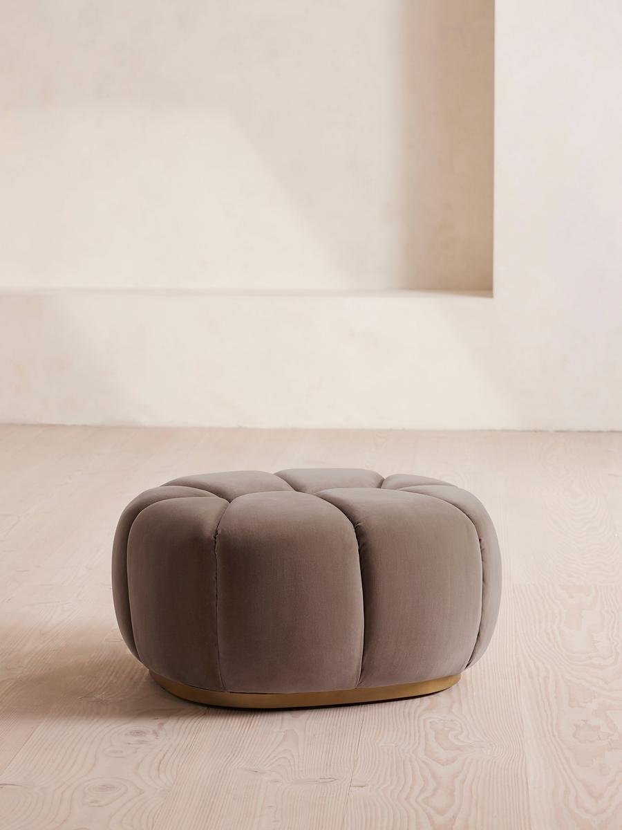 Garret Footstool, Velvet, Taupe