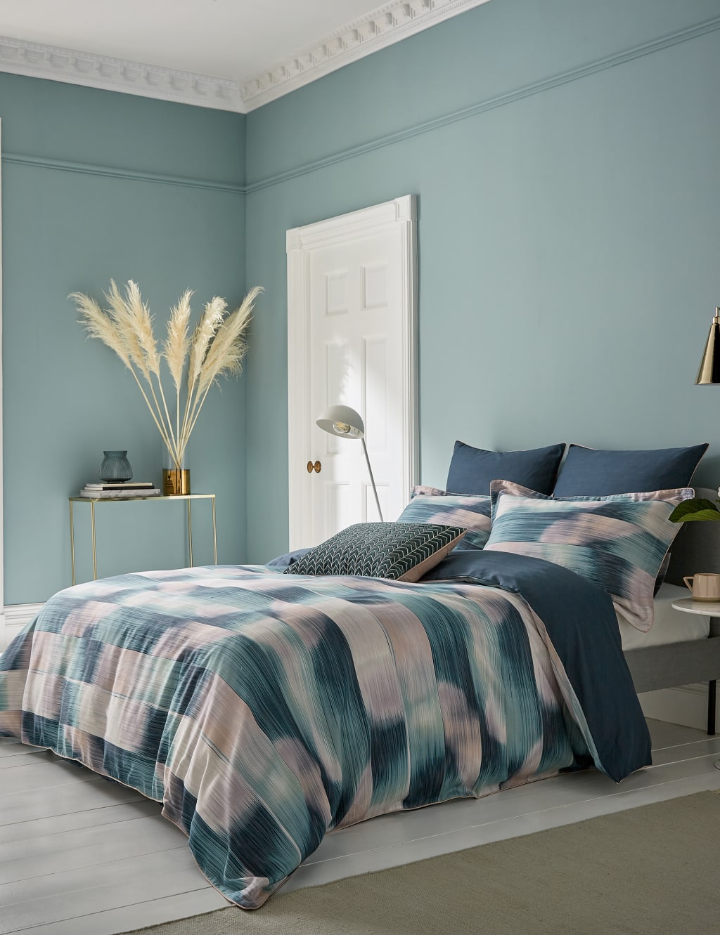 Harlequin Pure Cotton Sateen Oscillation Bedding Set Blue Mix