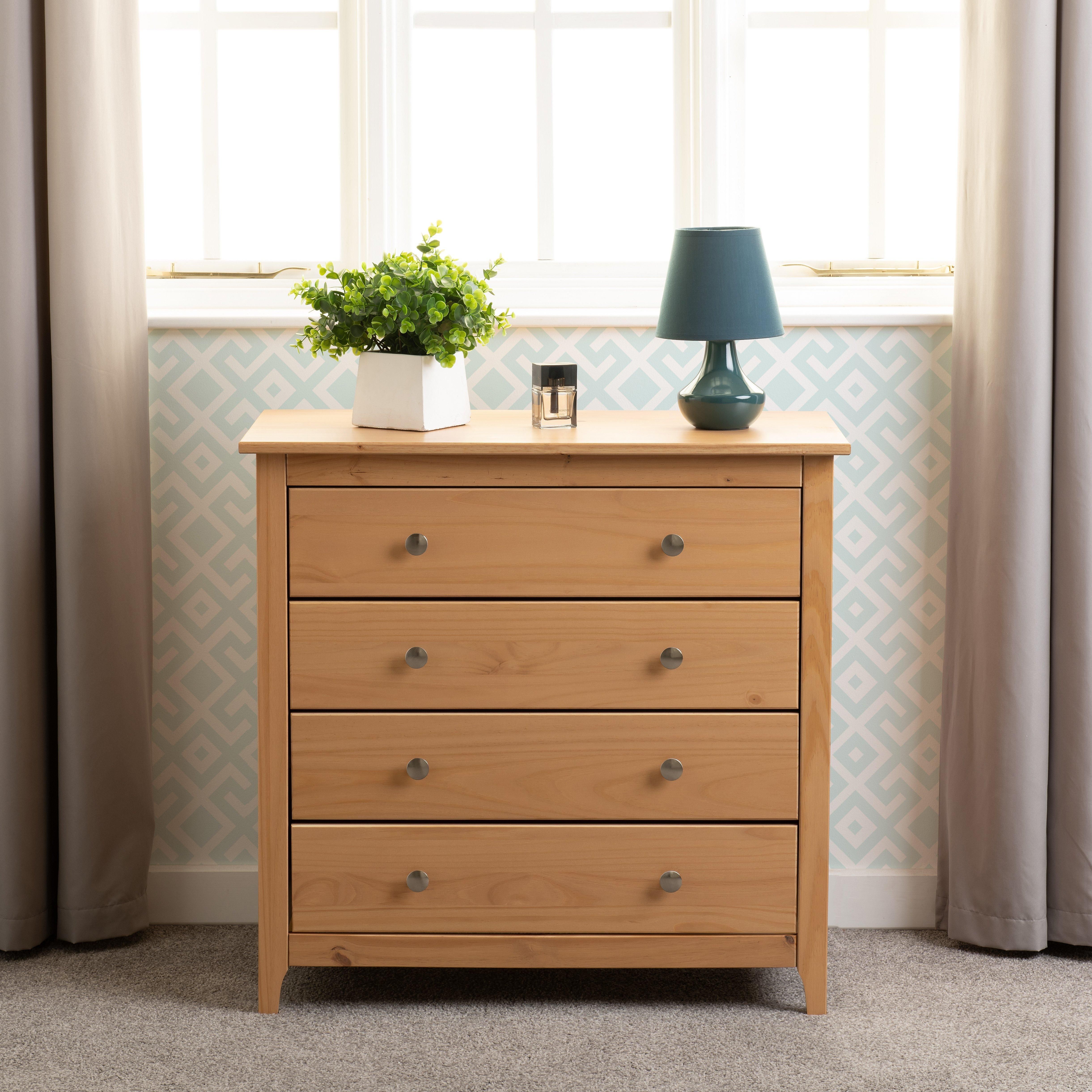 Seconique Oslo 4 Drawer Chest in Natural