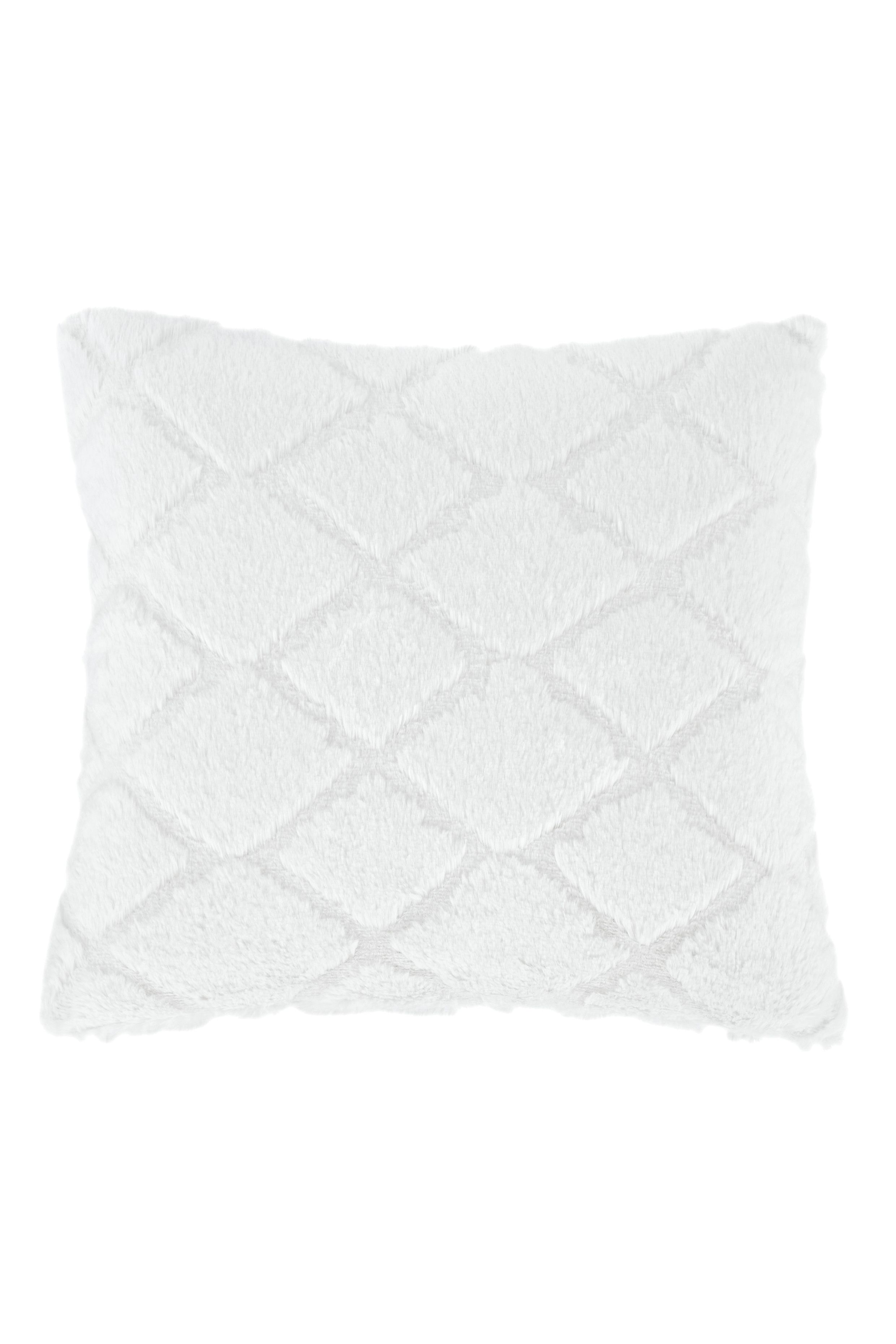Catherine Lansfield 'Cosy Diamond' Cushion in White 4