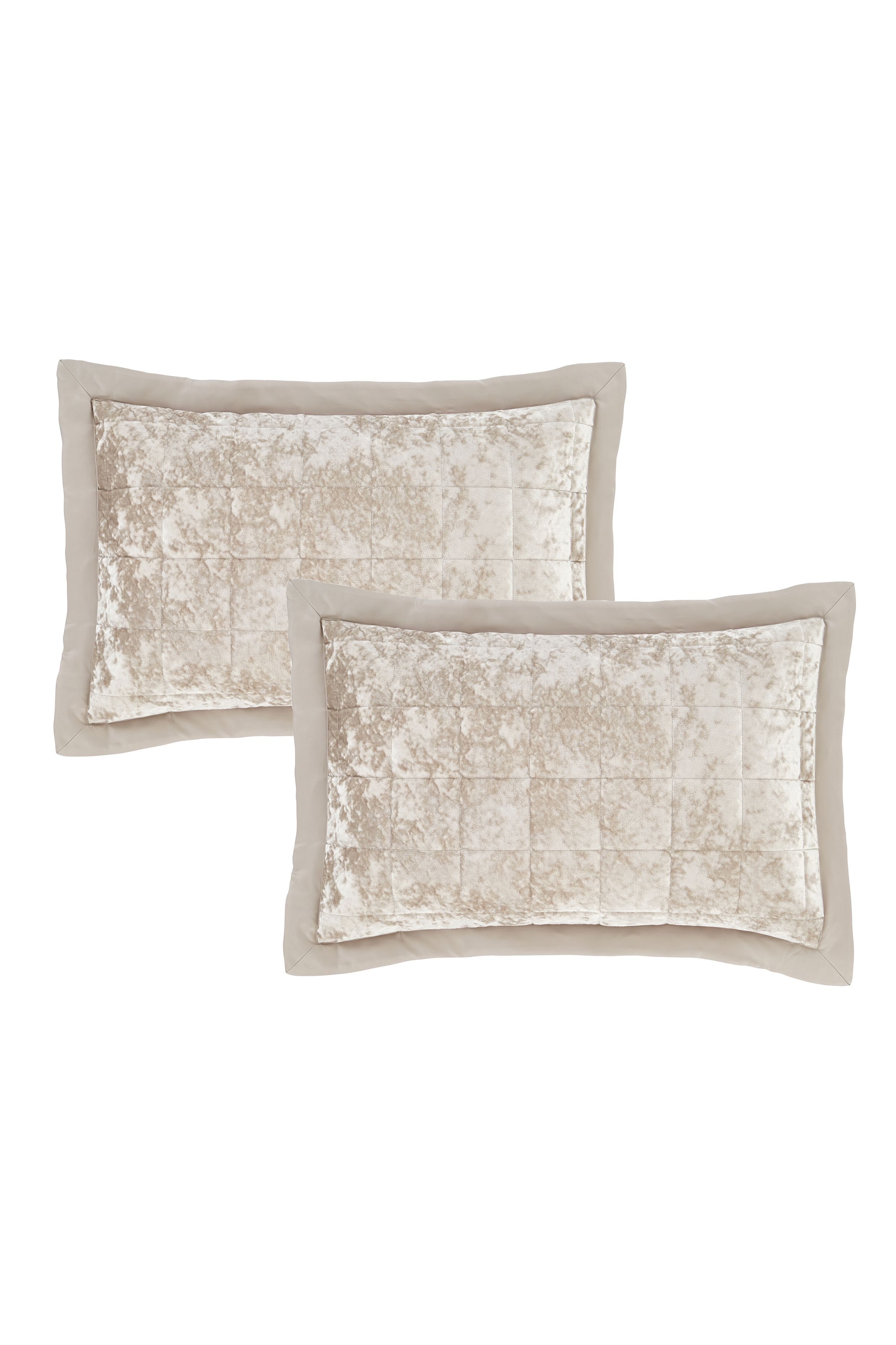 Catherine Lansfield 'Crushed Velvet' Pillowsham Pair in Natural 4