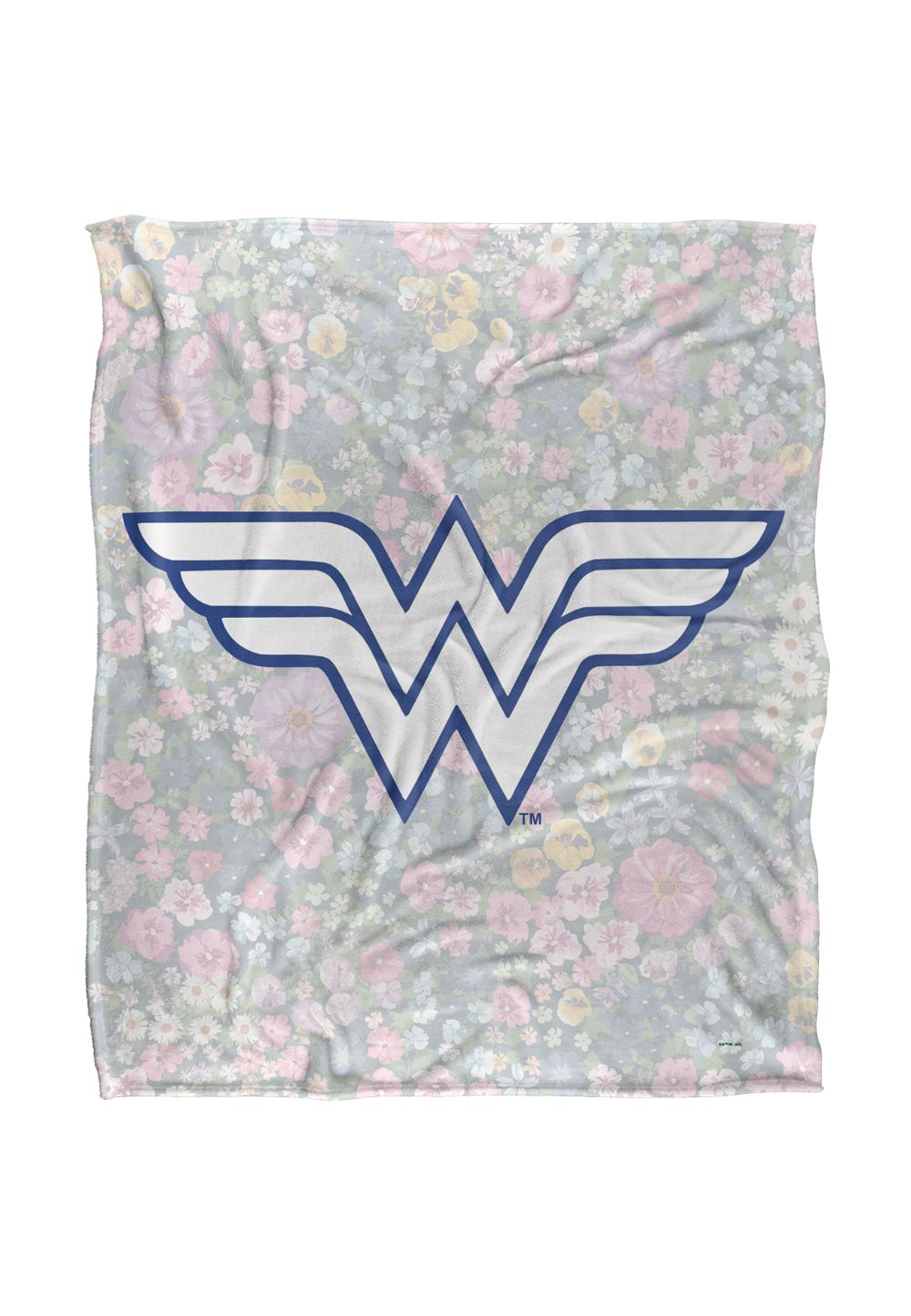 Wonder Woman Floral Logo Silky Touch Super Soft Throw Blanket 152 X 127 cm in White