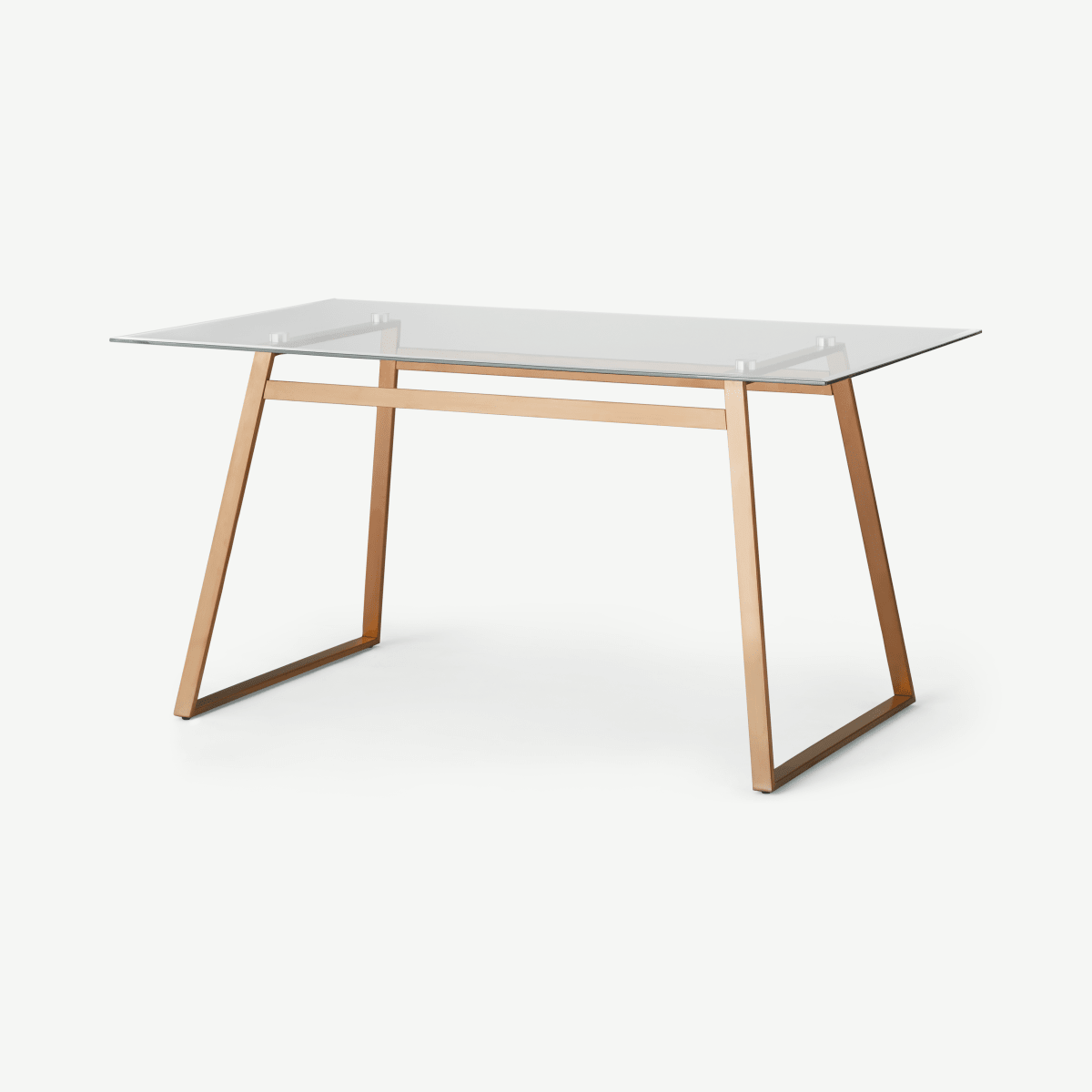 Haku 6 Seat Dining Table, Copper and Glass