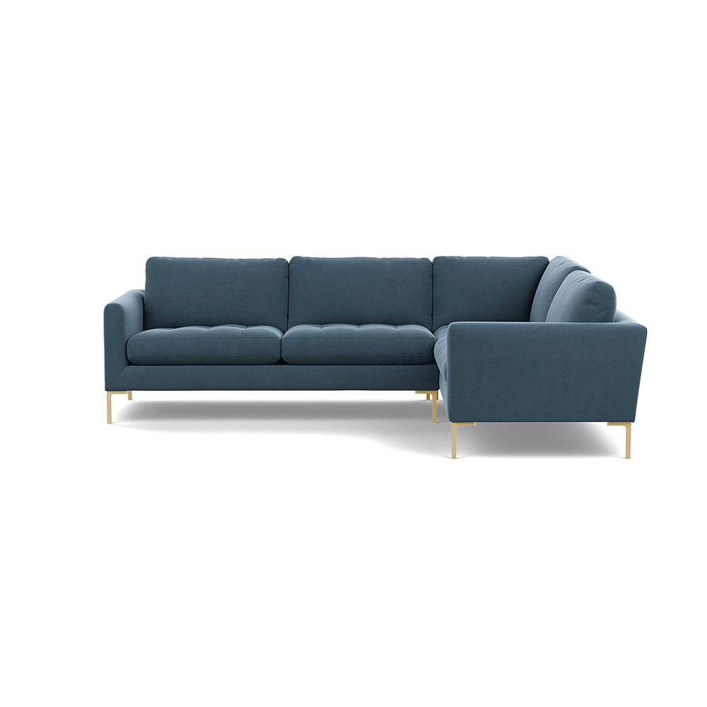 Heal's Eton RHF Corner Sofa Smart Velvet Smoke Brass