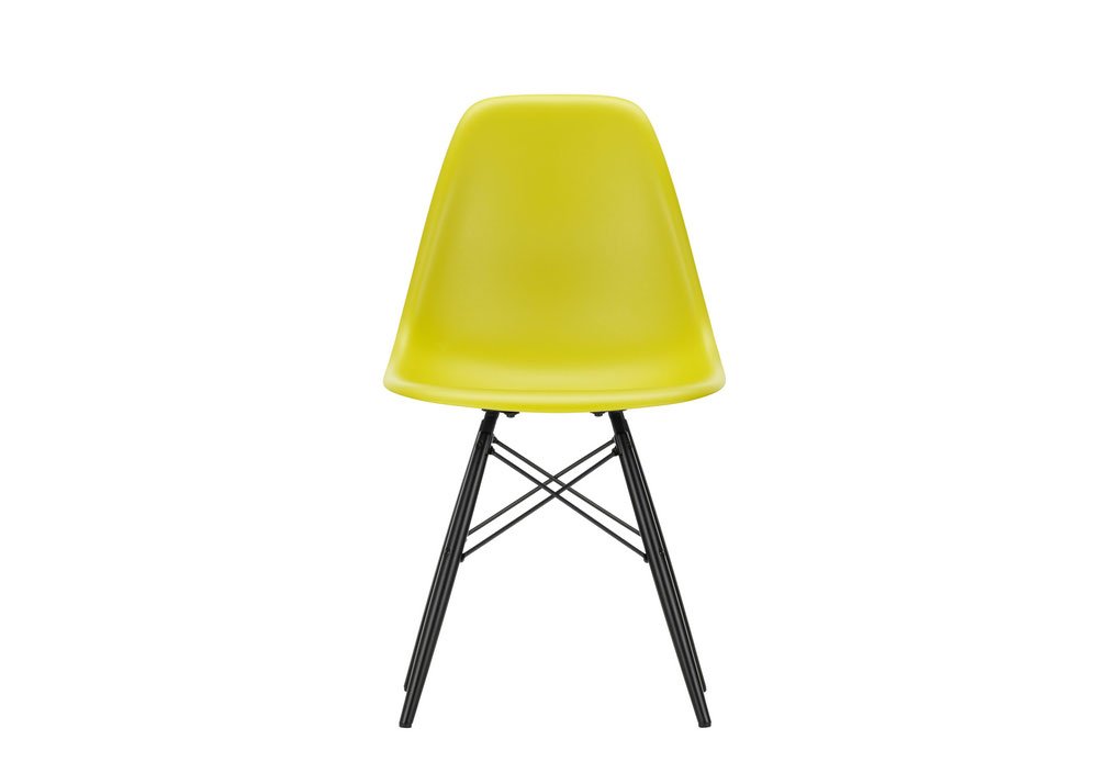 Vitra Eames DSW Side Chair New Height Mustard Black Maple Base