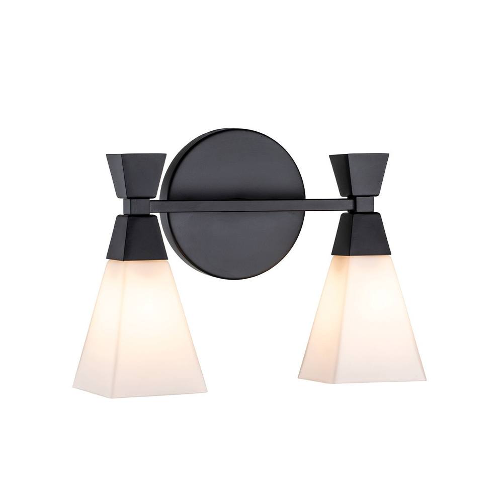 Netlighting Bowtie 2 Light Bathroom Wall Lamp Matte Black IP44