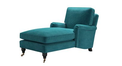 Bluebell Chaise Armchair in Neptune Smart Velvet - sofa.com