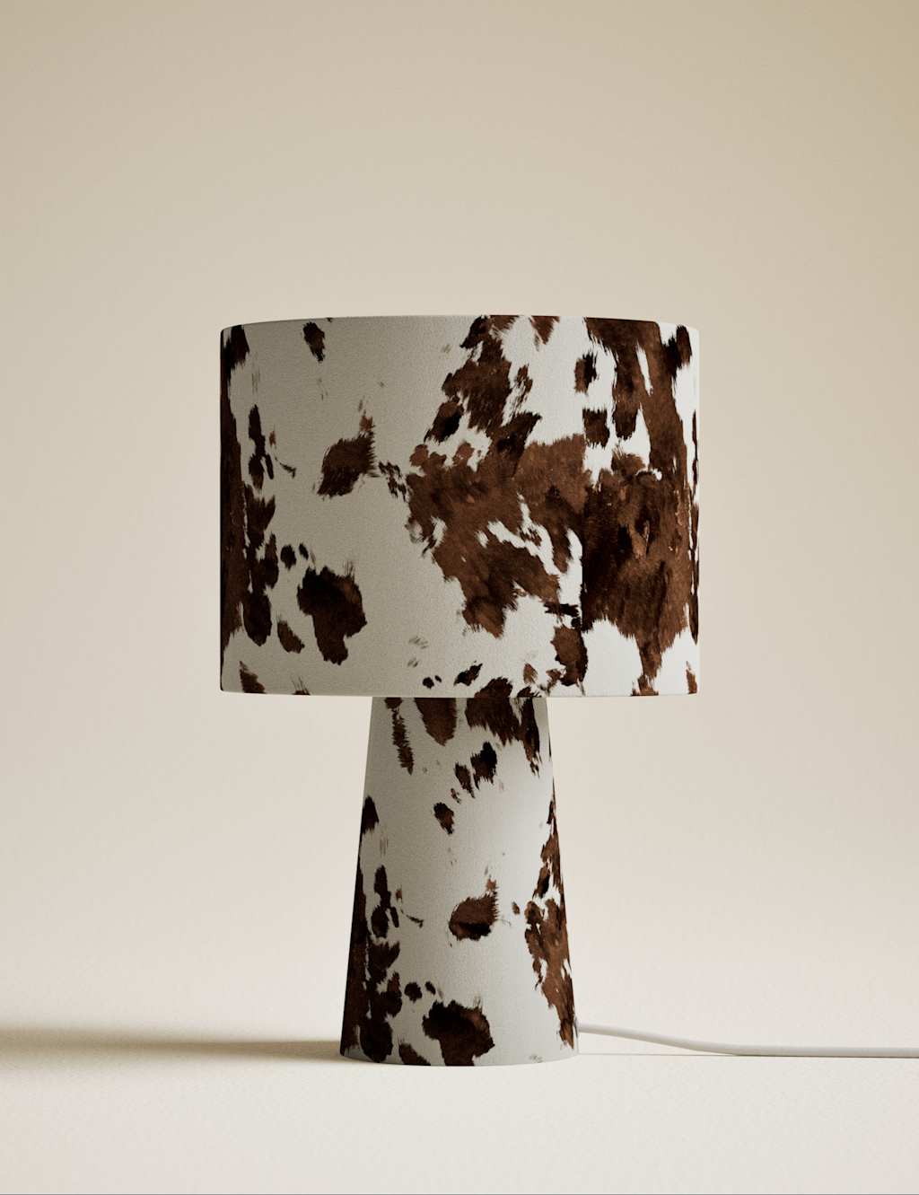 M&S Fabric Cow Print Table Lamp Multi