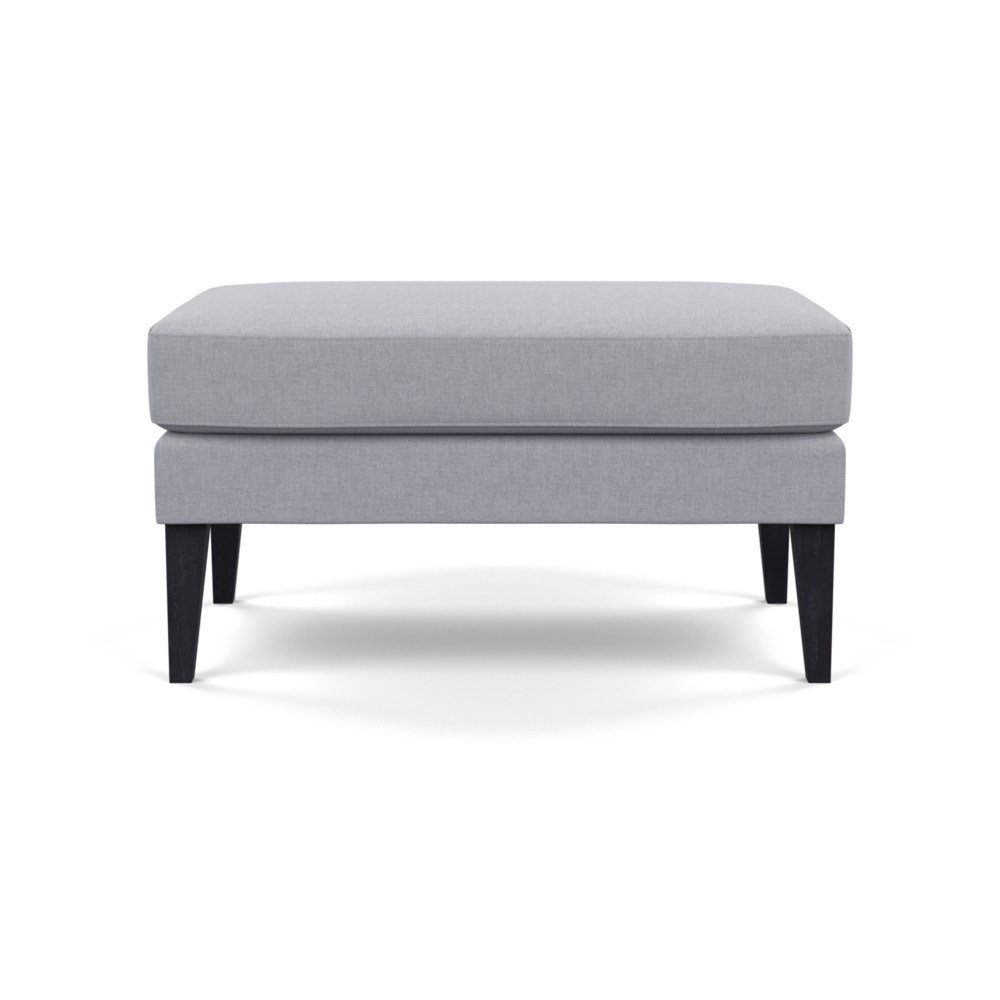 Heal's Richmond Ottoman Brushed Cotton Pewter Black Feet
