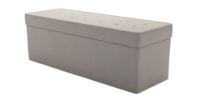 Buttons Storage Bench in Stone Brushed Linen Cotton - sofa.com