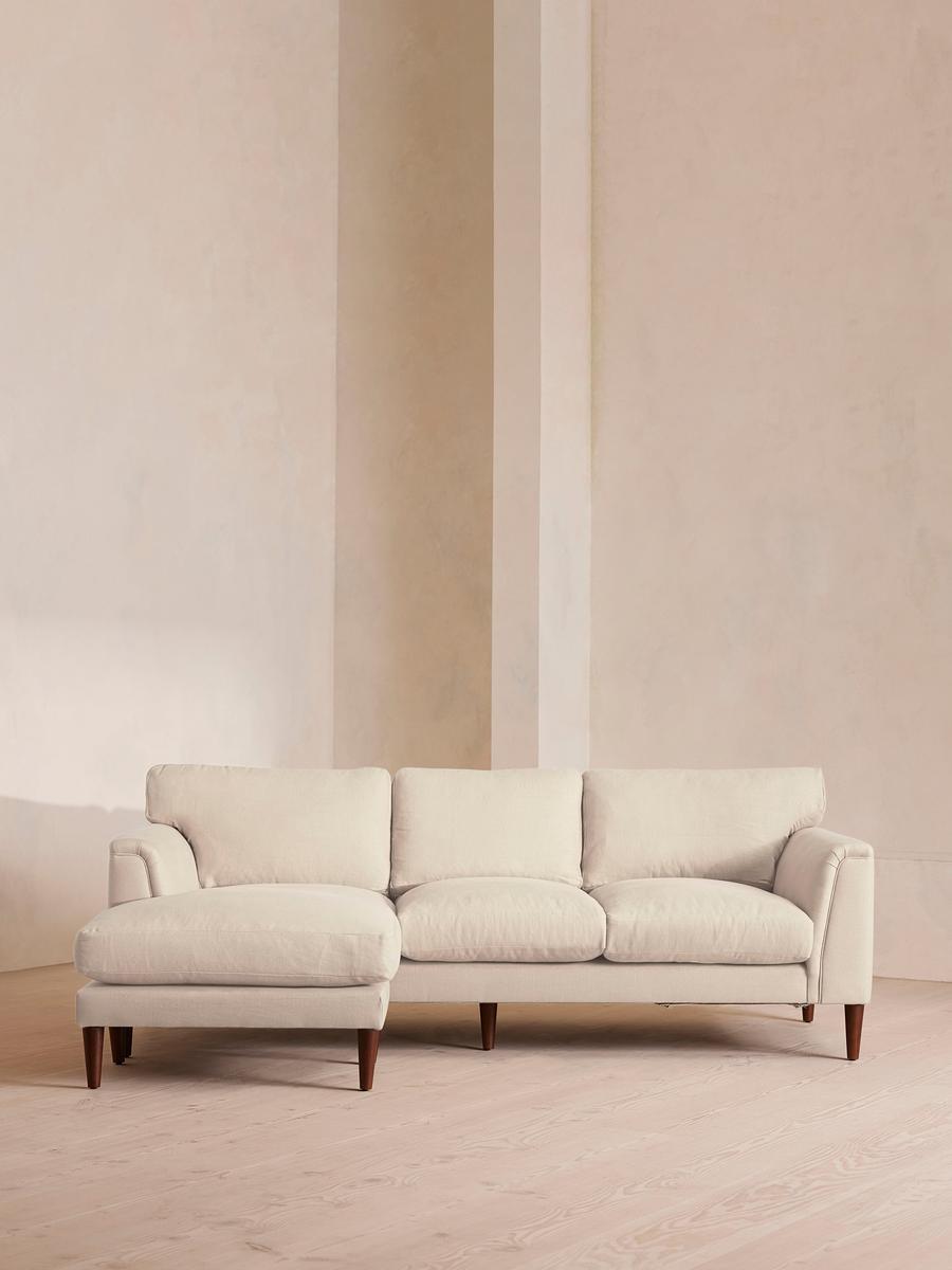 Reya Chaise-end Sofa, Linen, Bisque