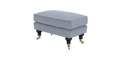 Bluebell Small Rectangular Footstool in Uniform House Herringbone Weave - sofa.com