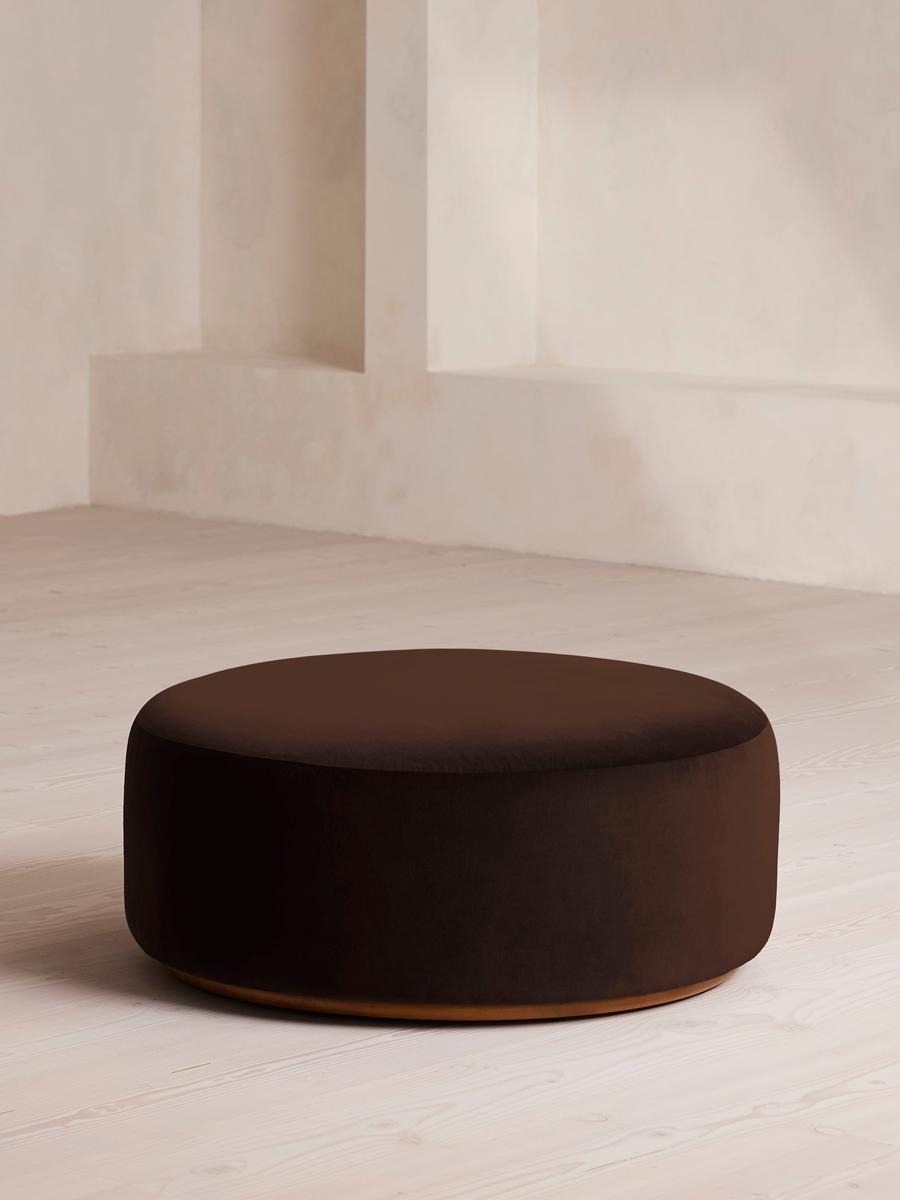 Aline Ottoman, Velvet, Chocolate