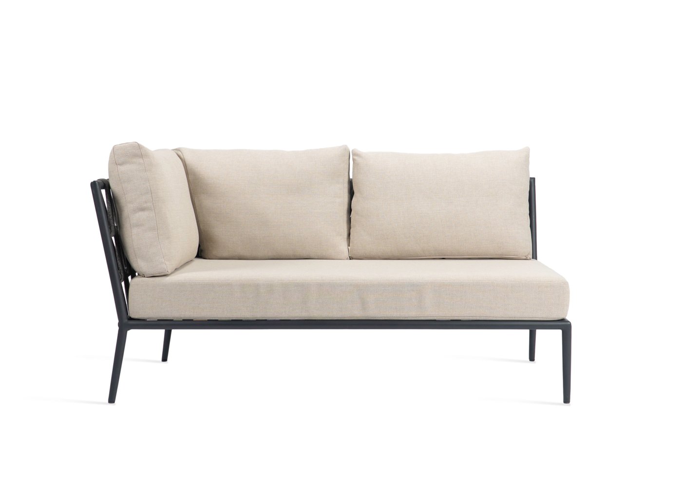 Vincent Sheppard Leo Modular Outdoor Sofa Left Hand Corner Section Almond Fabric